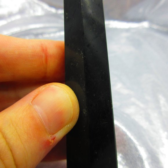 Black Tourmaline Polished Tower Generator Crystal Meditation Tool - Picture 2 of 7